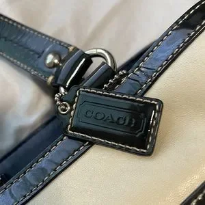 Coach | Bags | Coach Laura Spectator Cream And Navy Blue  COACH LAURA SPECTATOR CARRY ALL BAG  CREAM/NAVY main image 0